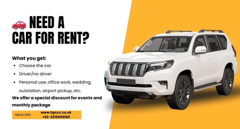 🚗 HPC Rent a Car provides reliable car rental services all over Pakistan. 